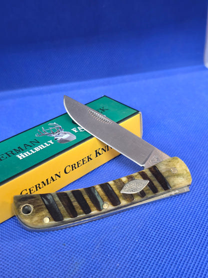 The Hillbilly Farmhand - Green Sawcut Bone Handles - GCFH037GRSC