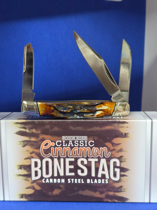 Rough Ryder Classic Cinnamon Stag Stockman Carbon Steel RR2421