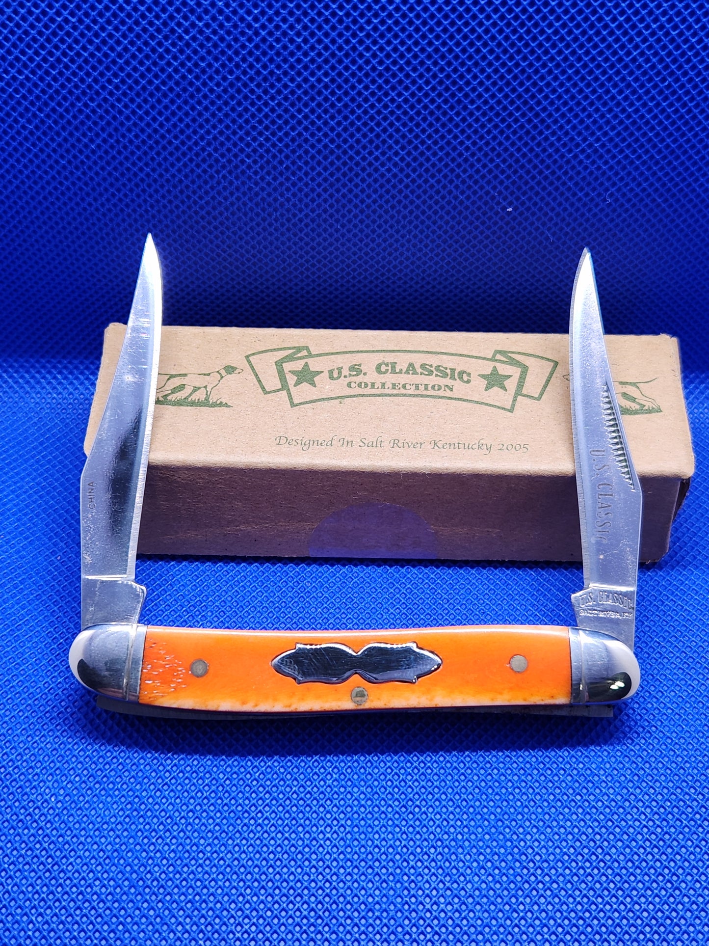 US Classic Smooth Orange Bone Muskrat knife EM2567017OR