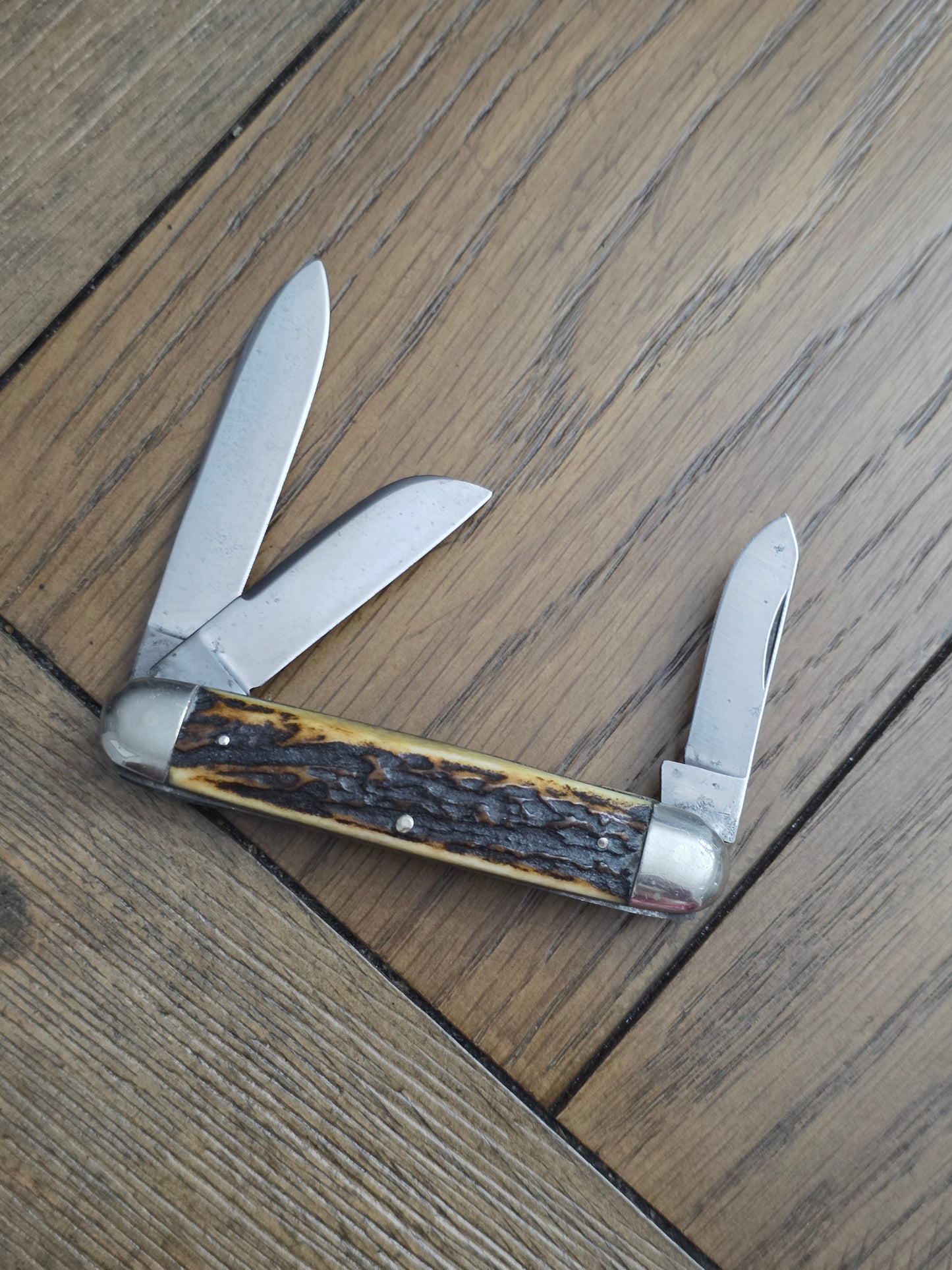 Hoffritz - Equal End Stockman Cattle Knife - Long Pull - Stag Handle