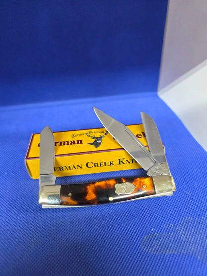 GERMAN CREEK 3 3/4" Stockman Pocket Knife Three Blade Pumpkin Seed EM2567062PS