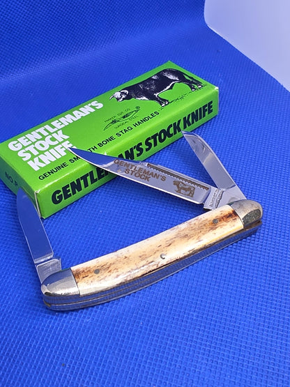 Parker Cut Co. Gentleman's Stock Knife Japan Medium Stockman 3 Blade NO. P-8