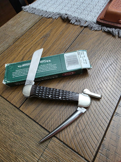 2001 Case XX Marlin Spike Brown Jigged Delrin 00125 NIB