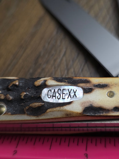 1998 Case XX Pearl Premier Stag Handle Trapper 1 of 100 Very Nice Stag!