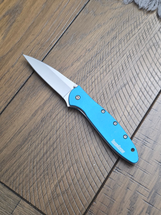 Kershaw Leek Assisted Opening Knife Teal (3" Bead Blast) 1660TEAL USA No Box