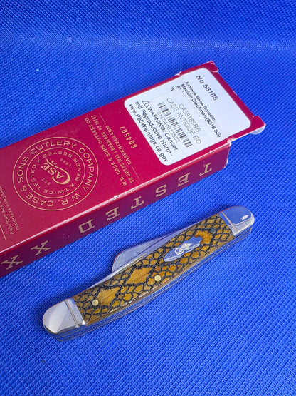 2024 Case XX Magician Rattlesnake Barbed Wire 6318 Stockman Antique Bone 58185RB