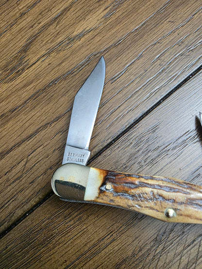 Buck Creek Stag Whittler 3 Blade unused VERY NICE!