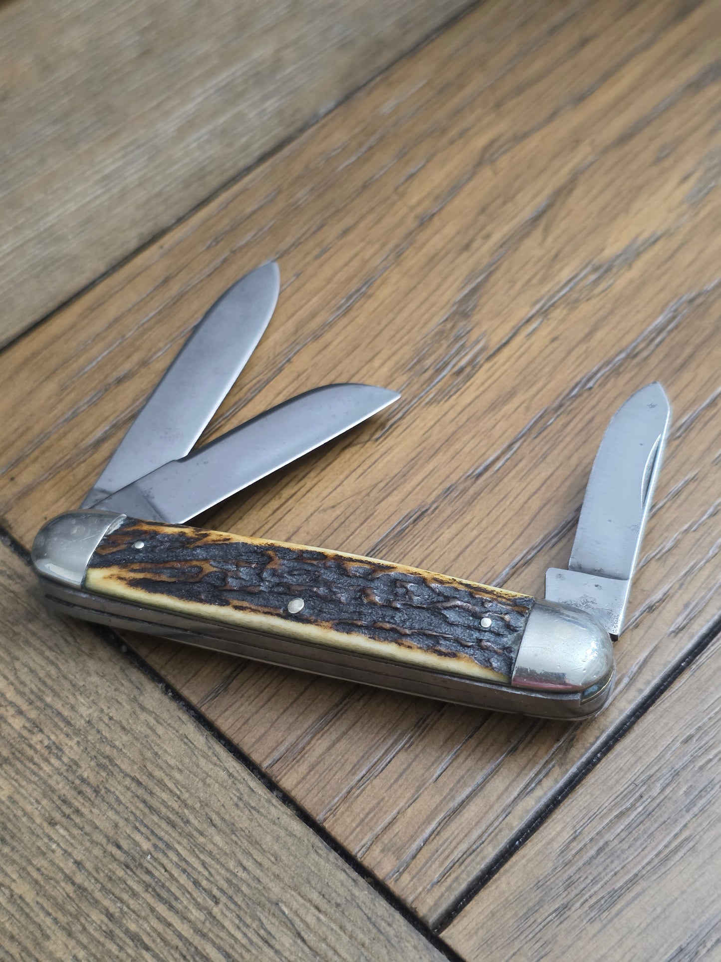 Hoffritz - Equal End Stockman Cattle Knife - Long Pull - Stag Handle