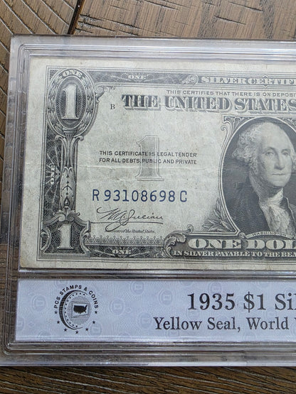 1935 $1 Silver Certificate Yellow Seal WWII North Africa Issue Great Condition