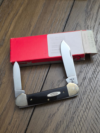 1989 Case XX Canoe Knife Smooth Buffalo Horn Handle HORN2131 #02306