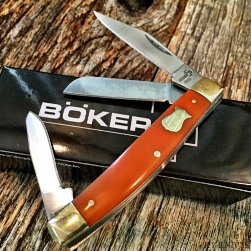 BOKER PLUS Stockman Couteau de poche pliant 3 1/4" Poignées ORANGE NOUVEAU BO234O