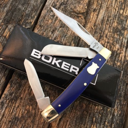 BOKER PLUS Stockman Couteau de poche pliant 3 1/4" Poignées BLEU NOUVEAU BO234BL