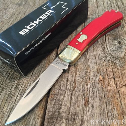 Couteau de poche pliant droit BOKER PLUS Vintage Series RED LOCKBACK BO250R